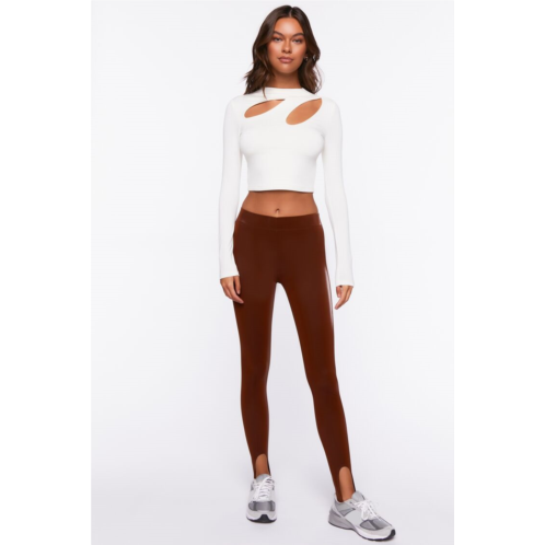 Forever 21 faux leather stirrup leggings