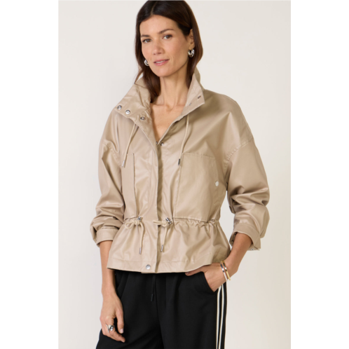 AVEC LES FILLES womens faux leather bomber jacket