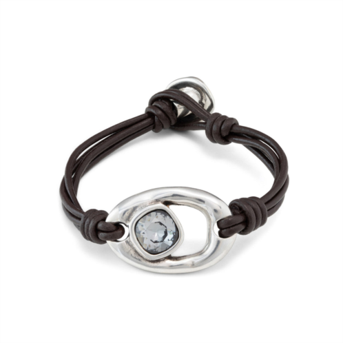 UNOde50 four-strap oval crystal bracelet