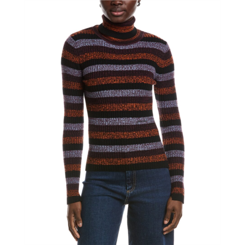 GANNI sprayed merino wool rib open back sweater