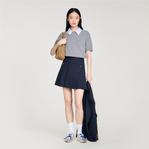 Sandro detachable collar wool sweater