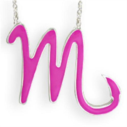 FASHNZFAB silver brass chain pendant with epoxy in rose