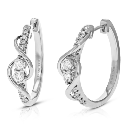 Vir Jewels 1/2 cttw lab grown diamond hoops earrings in sterling silver with hidden post for women