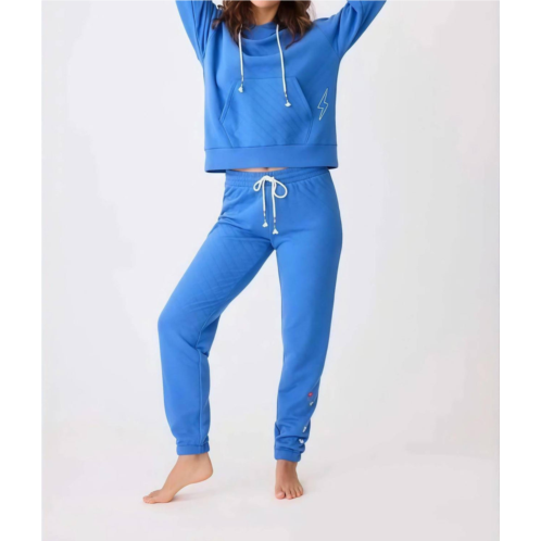 PJ Salvage electric vibes hoodie in cobalt