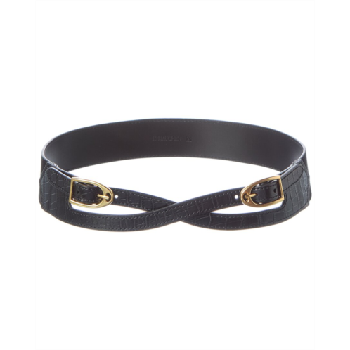 J.McLaughlin jimena croc-embossed suede & leather belt