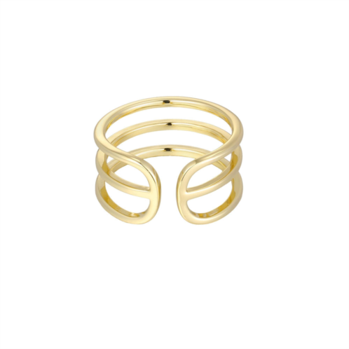 Adornia 14k gold plated adjustable 3-band ring
