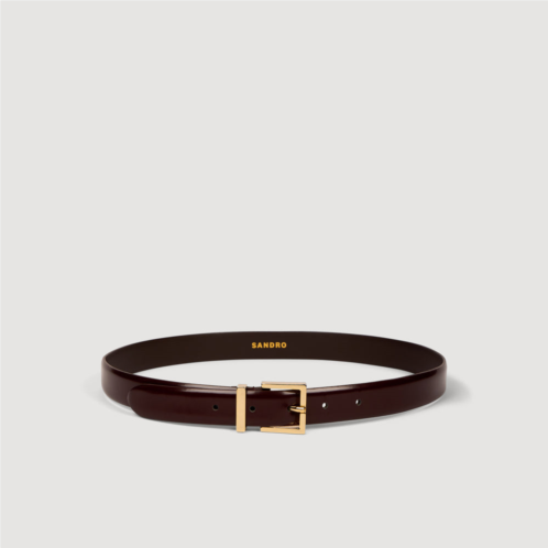 Sandro smooth leather belt metal buckle