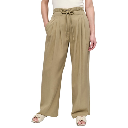 DKNY rope tie front wide leg pant