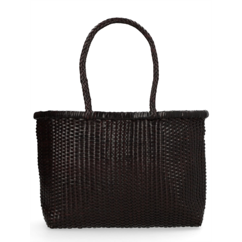 DRAGON DIFFUSION neutrals b weave large leather tote bag