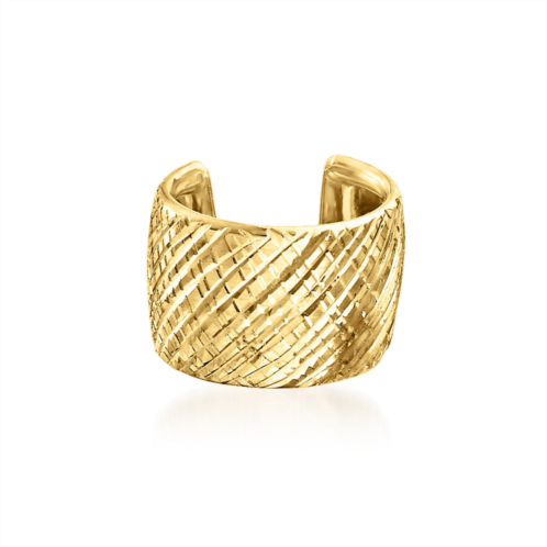 Ross-Simons 14kt yellow gold cross-hatched single ear cuff