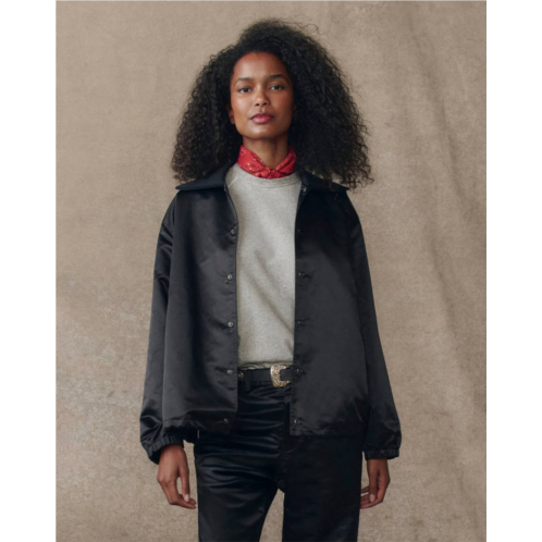 the GREAT. the satin coachs jacket in navy