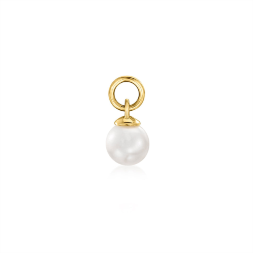 RS Pure by ross-simons 4-4.5mm cultured pearl hoop charms in 14kt yellow gold