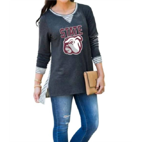 Gameday Couture mississippi state university tunic in grey