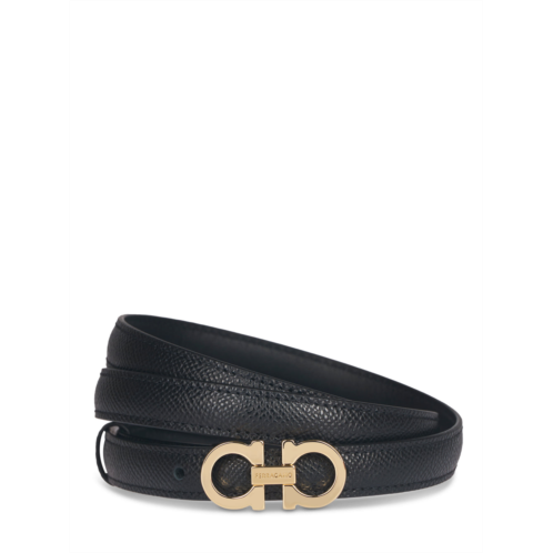 FERRAGAMO textured calf leather belt with gold-tone buckle