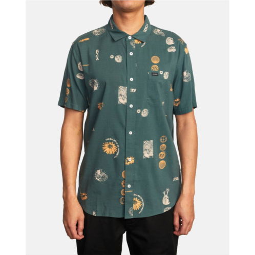 RVCA pet cactus short sleeve shirt in green