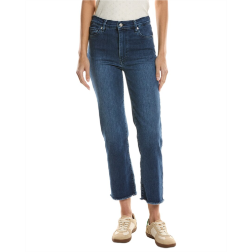 FRAME Denim le sleek thunderstorm raw fray straight crop jean