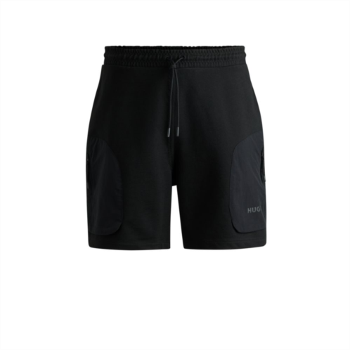 HUGO cotton-terry relaxed-fit shorts with logo print