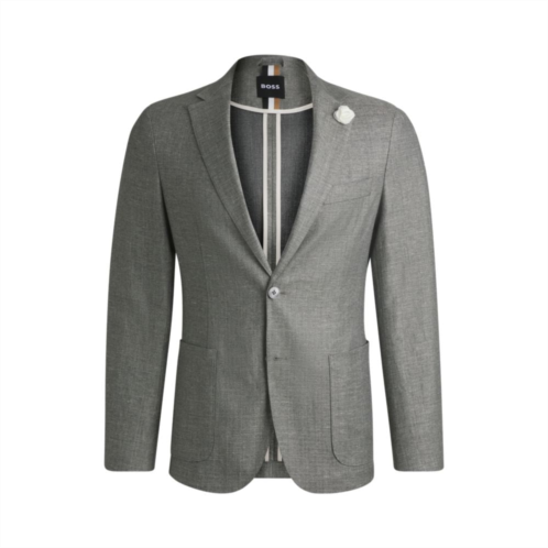 BOSS slim-fit blazer in micro-patterned fabric
