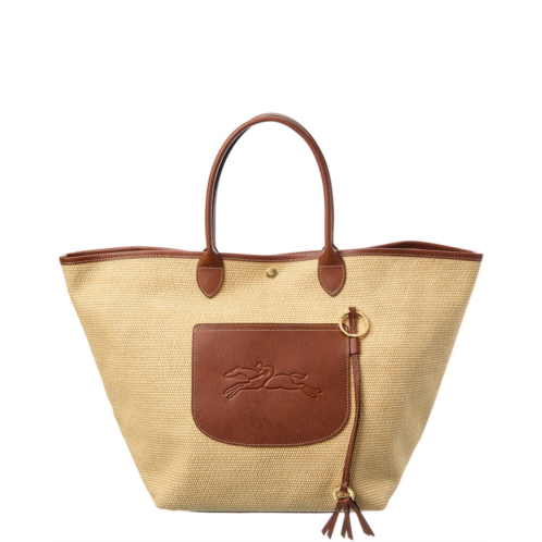 Longchamp le pliage collection large raffia basket bag