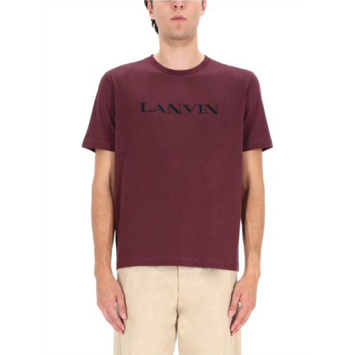 LANVIN burgundy straight fit logo t-shirt