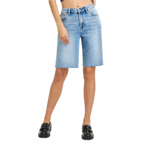 RISEN jenny high rise bermuda shorts in light blue