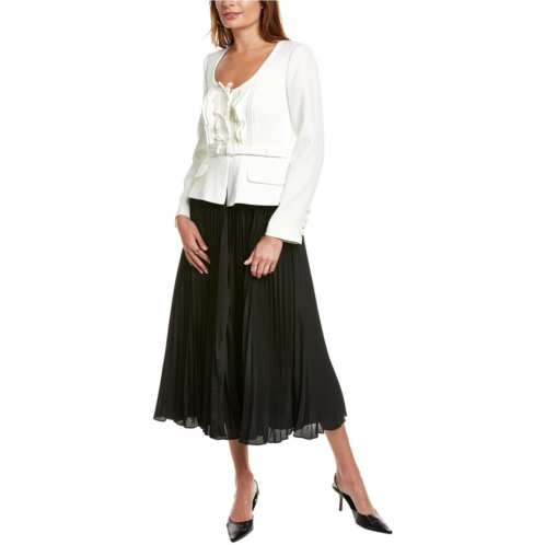 self-portrait pleated midi dress