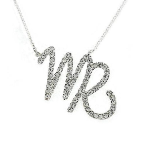 FASHNZFAB silver brass chain pendant with top grade crystal in clear