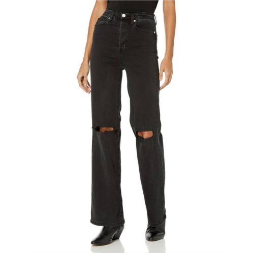 BLANKNYC womens rib-cage ripped pant jeans in black