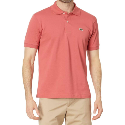 LACOSTE short sleeve pima jersey interlock regular fit polo in sierra red