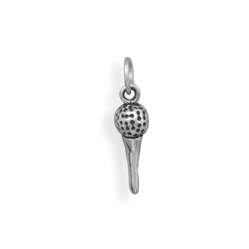 FASHNZFAB oxidized 3d golf ball on tee charm