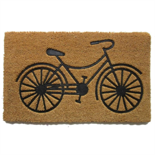 Imports Decor embossed bicycle coir door mat vintage bike design coconut fiber doormat with non-slip pvc backing indoor outdoor entrance rug