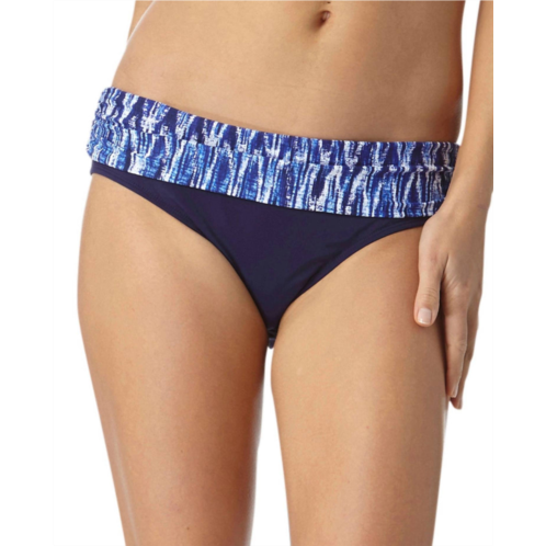 Anne Cole womens tide foldover mid-rise brief swim bottom in indigo