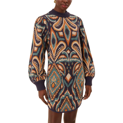 FARM Rio wool-blend ikat sweaterdress