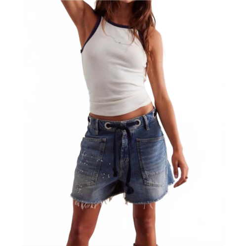Free People we the Free moxie barrel shorts in blue
