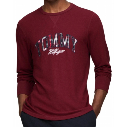 Tommy Hilfiger thermal logo long-sleeve shirt in red