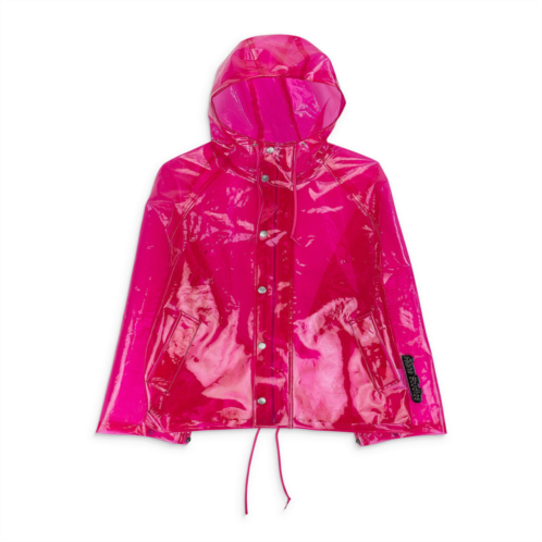 Acne Studios pink hooded transparent raincoat
