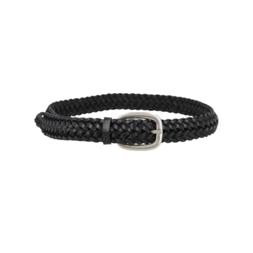 GOLDEN GOOSE black braided cow leather belt