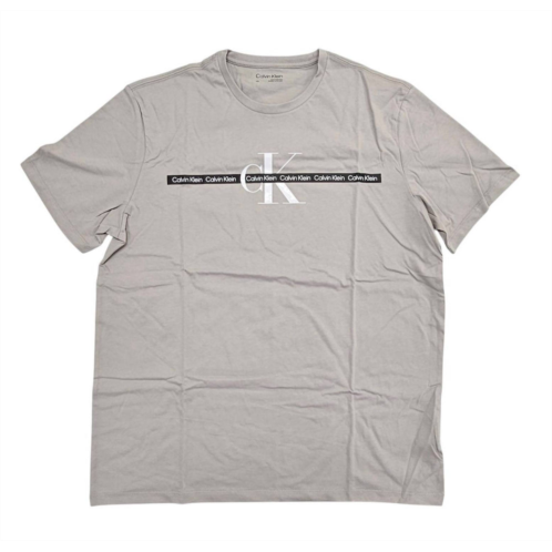 CALVIN KLEIN mens logo stripe t-shirt in ash