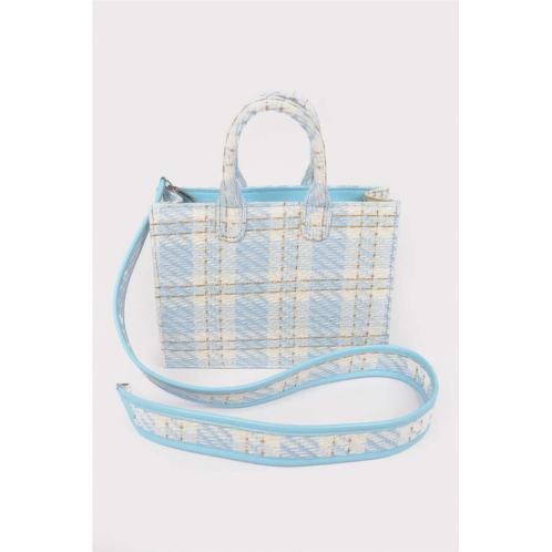 FASHNZFAB tweed plaid medium tote bag