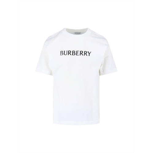 BURBERRY logo t-shirt in white cotton crew neck