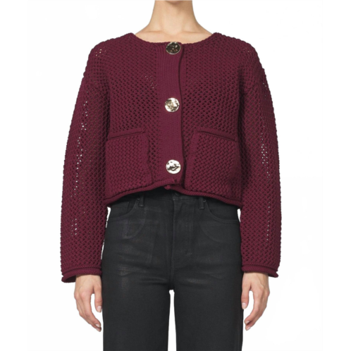 DEAR JOHN DENIM sonia long sleeve cardigan in fig