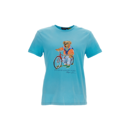 POLO RALPH LAUREN light blue printed cotton t-shirt