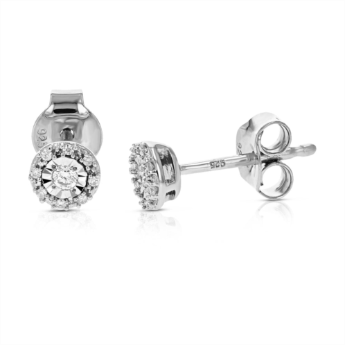 Vir Jewels 1/10 cttw lab grown diamond composite earrings in sterling silver with push backs for women