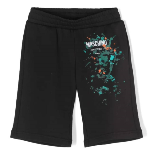 Moschino boys splashing paint logo bermuda shorts