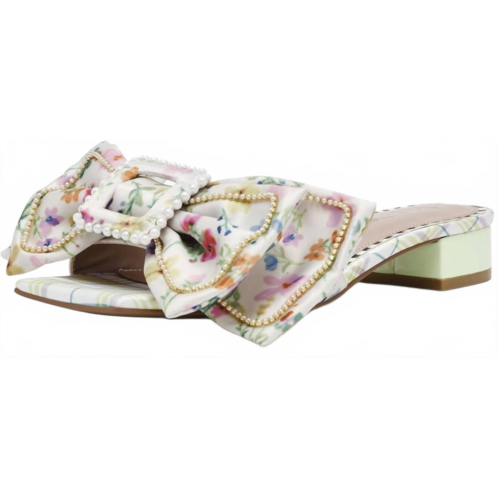 Betsey Johnson womens garnet heeled sandal in natural ditsy