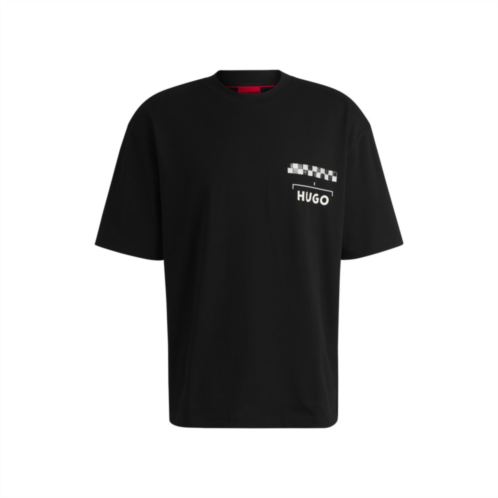 HUGO cotton-jersey t-shirt with racing prints