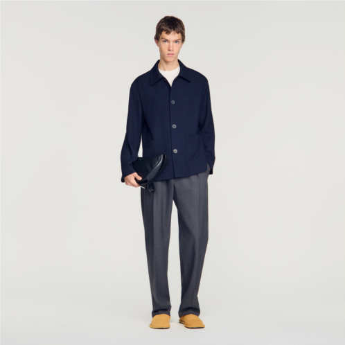 Sandro buttoned wool worker jacket