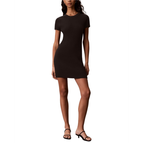 calvin klein zigzag rib mini dress