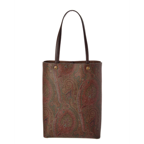 Etro coated canvas & leather tote