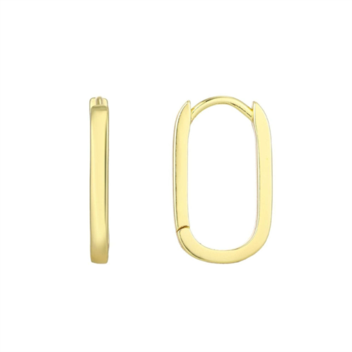 Adornia 14k gold plated laperouse rectangle hoop earrings